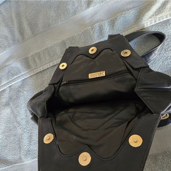 Italian Leather textured bag braccialini  bag shoulder VINTAGE - Picture 12 of 15